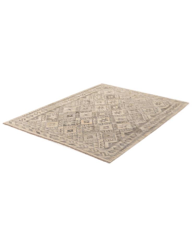 Detail image of 4' 11 x 6' 7 Hand Woven Kilim Maymana Wool Rug