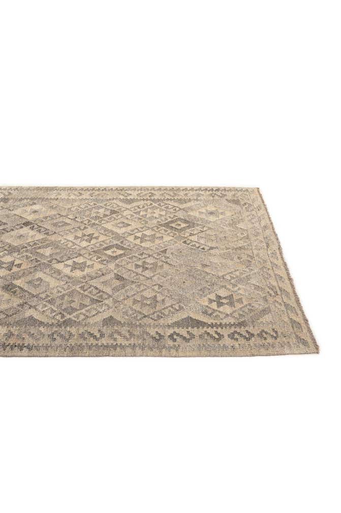4' 11 x 6' 7 Hand Woven Kilim Maymana Wool Rug
