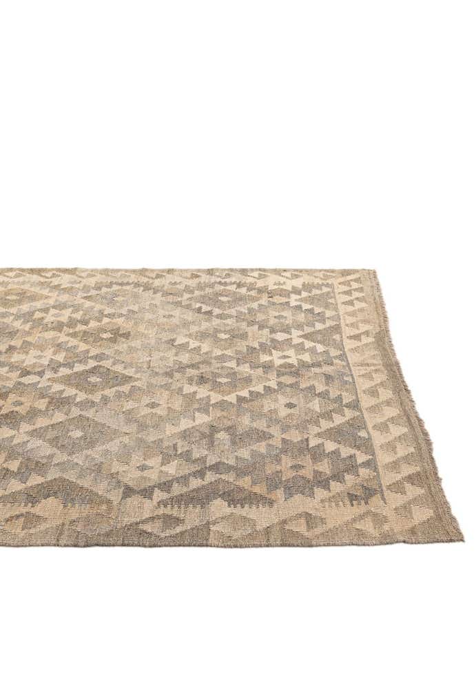 5' 1 x 6' 5 Hand Woven Kilim Maymana Wool Rug