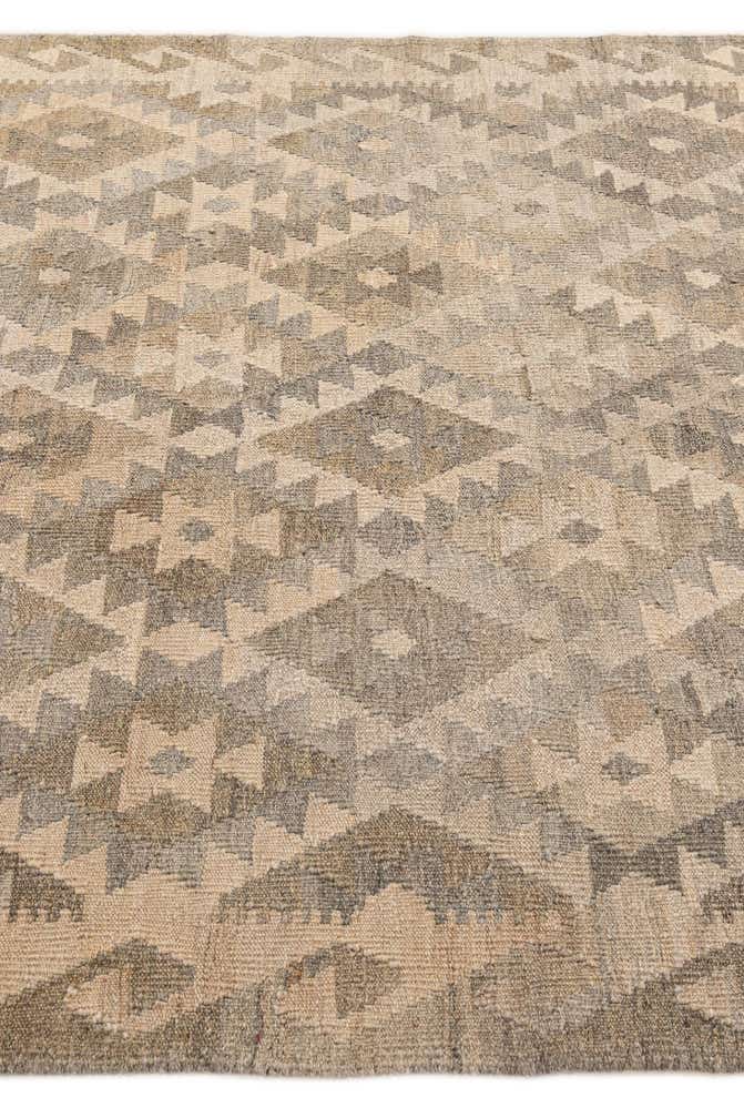5' 1 x 6' 5 Hand Woven Kilim Maymana Wool Rug