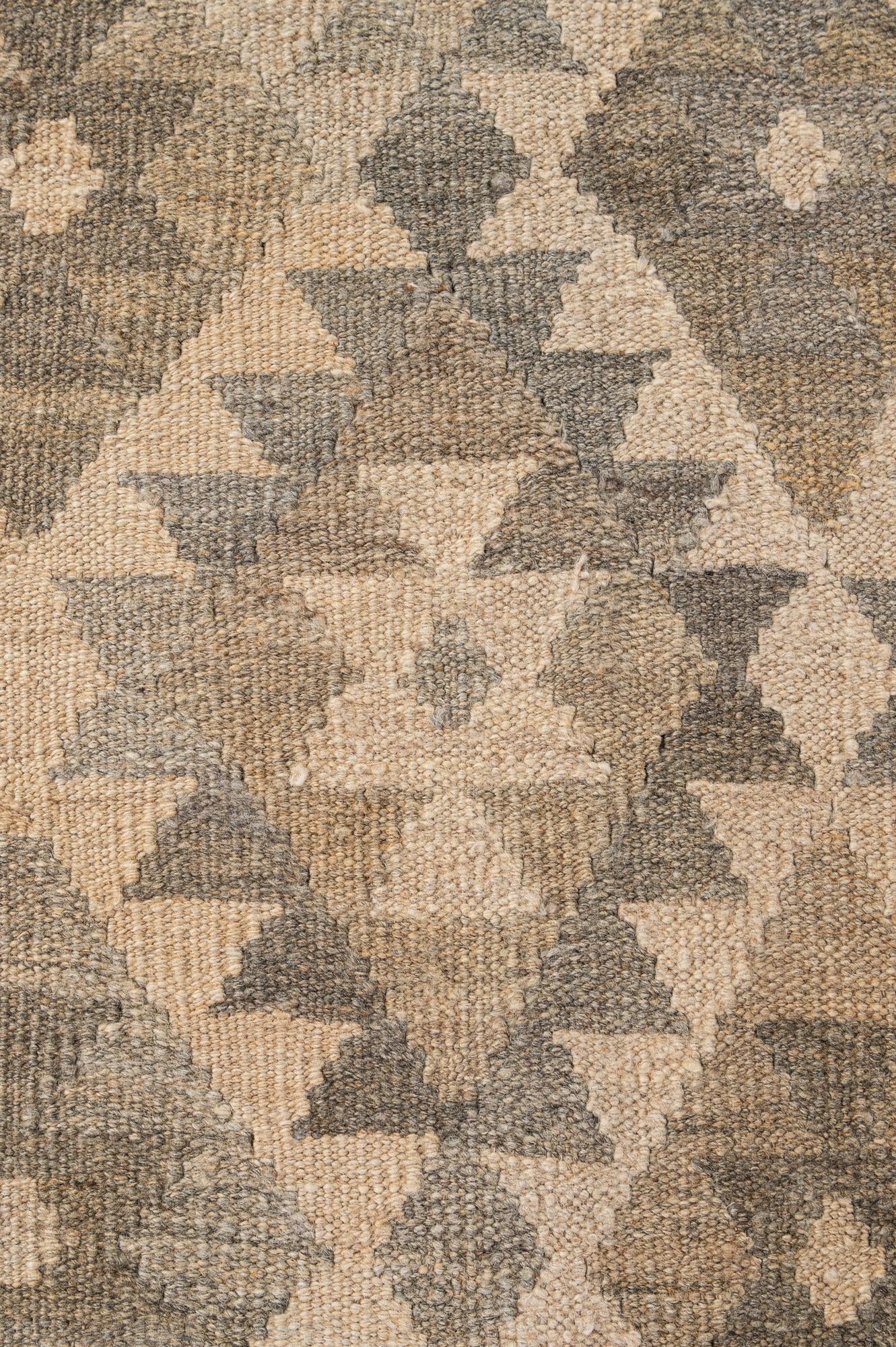 5' 1 x 6' 5 Hand Woven Kilim Maymana Wool Rug