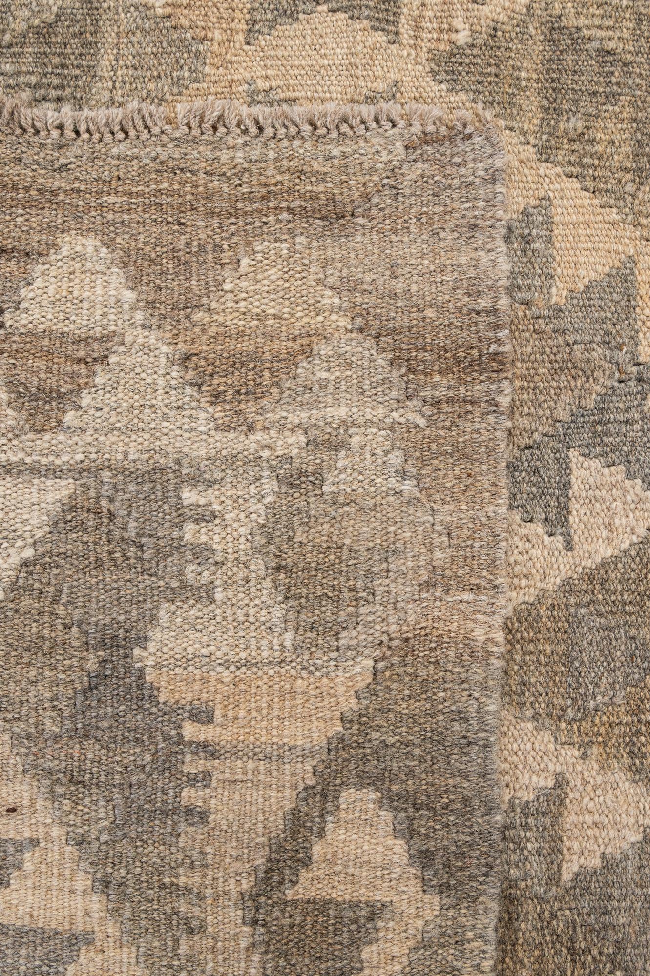 5' 1 x 6' 5 Hand Woven Kilim Maymana Wool Rug