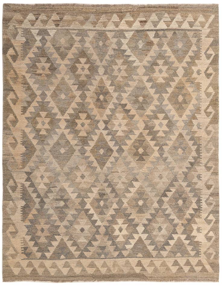 Detail image of 5' 1 x 6' 5 Hand Woven Kilim Maymana Wool Rug