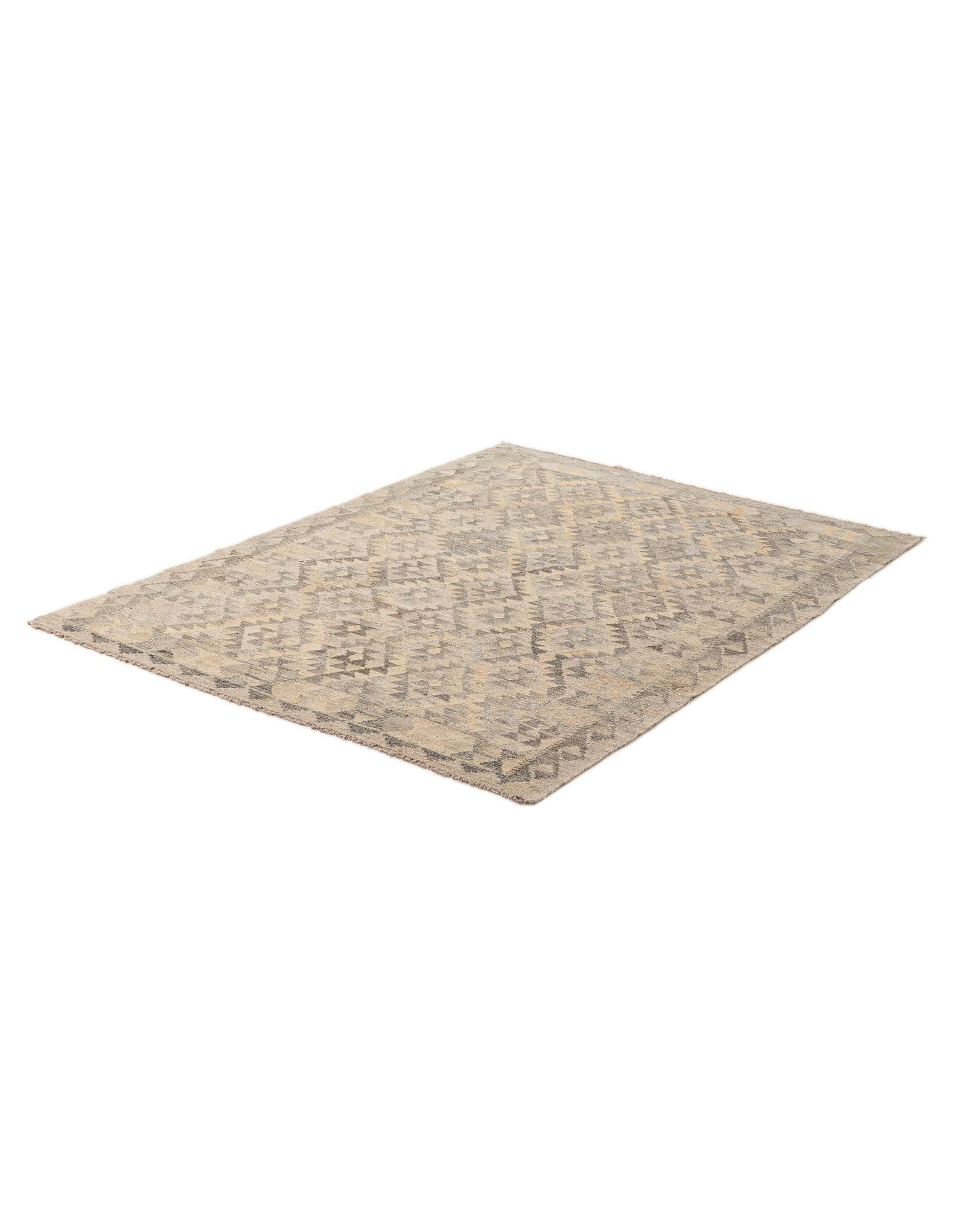 5' x 6' 6 Hand Woven Kilim Maymana Wool Rug