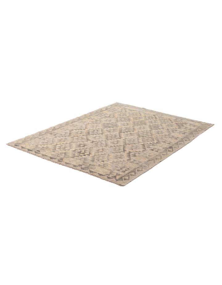 5' x 6' 6 Hand Woven Kilim Maymana Wool Rug