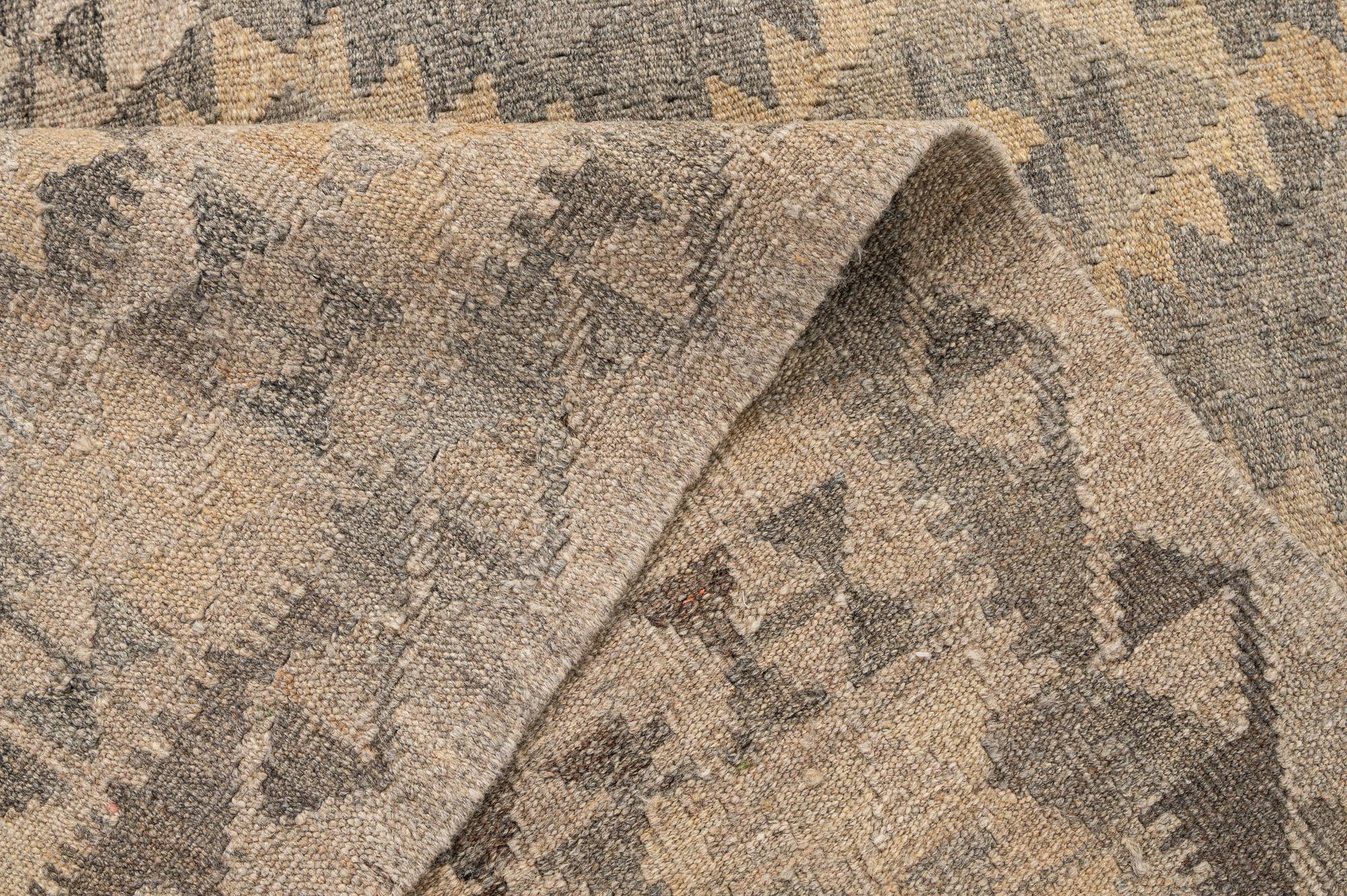 5' x 6' 6 Hand Woven Kilim Maymana Wool Rug