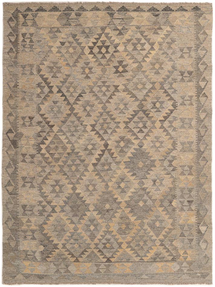 Detail image of 5' x 6' 6 Hand Woven Kilim Maymana Wool Rug