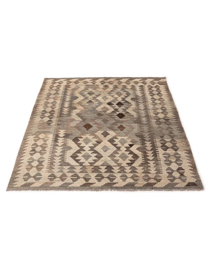 Detail image of 5' x 6' 7 Hand Woven Kilim Maymana Wool Rug