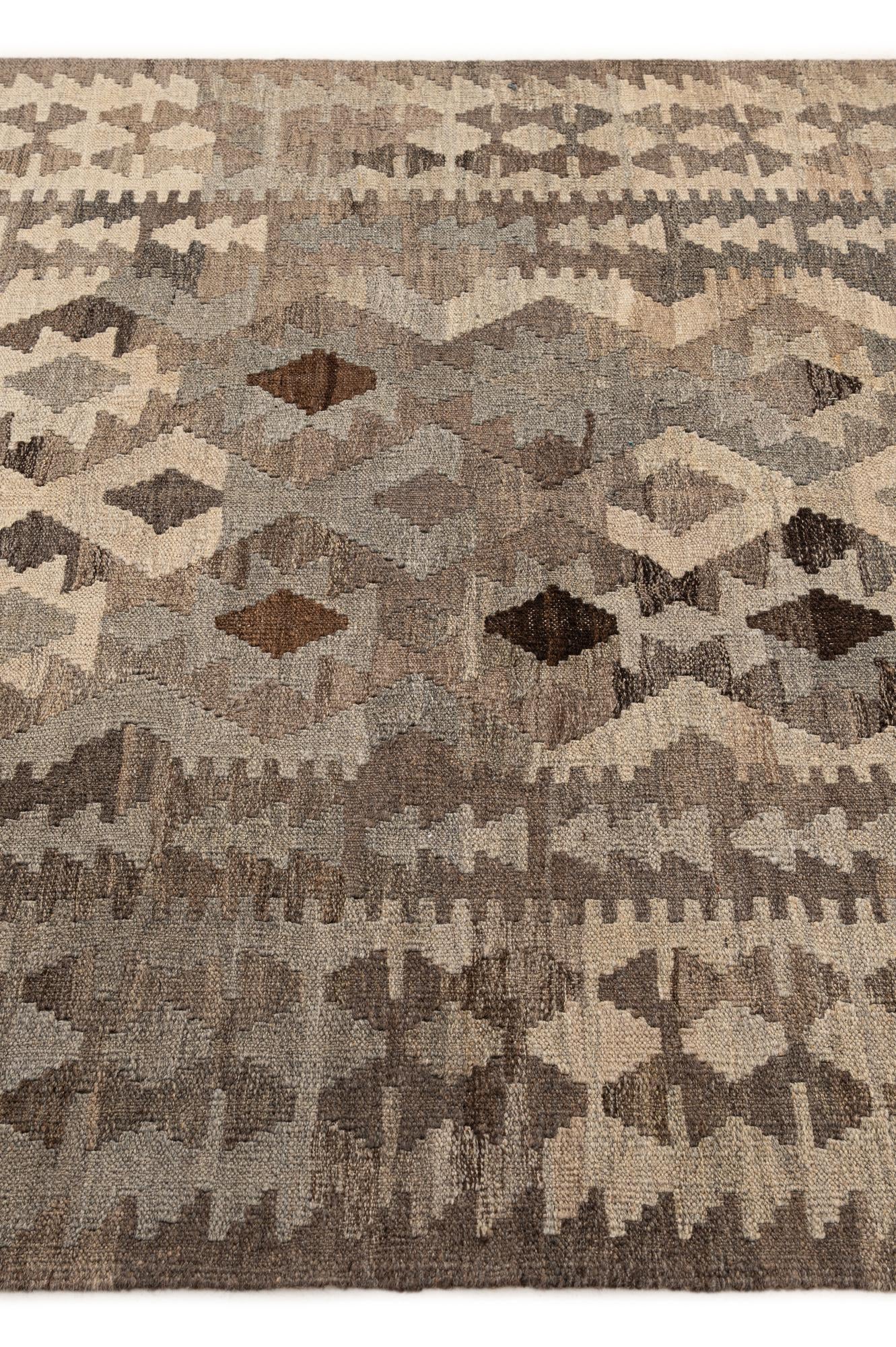 5' x 6' 7 Hand Woven Kilim Maymana Wool Rug