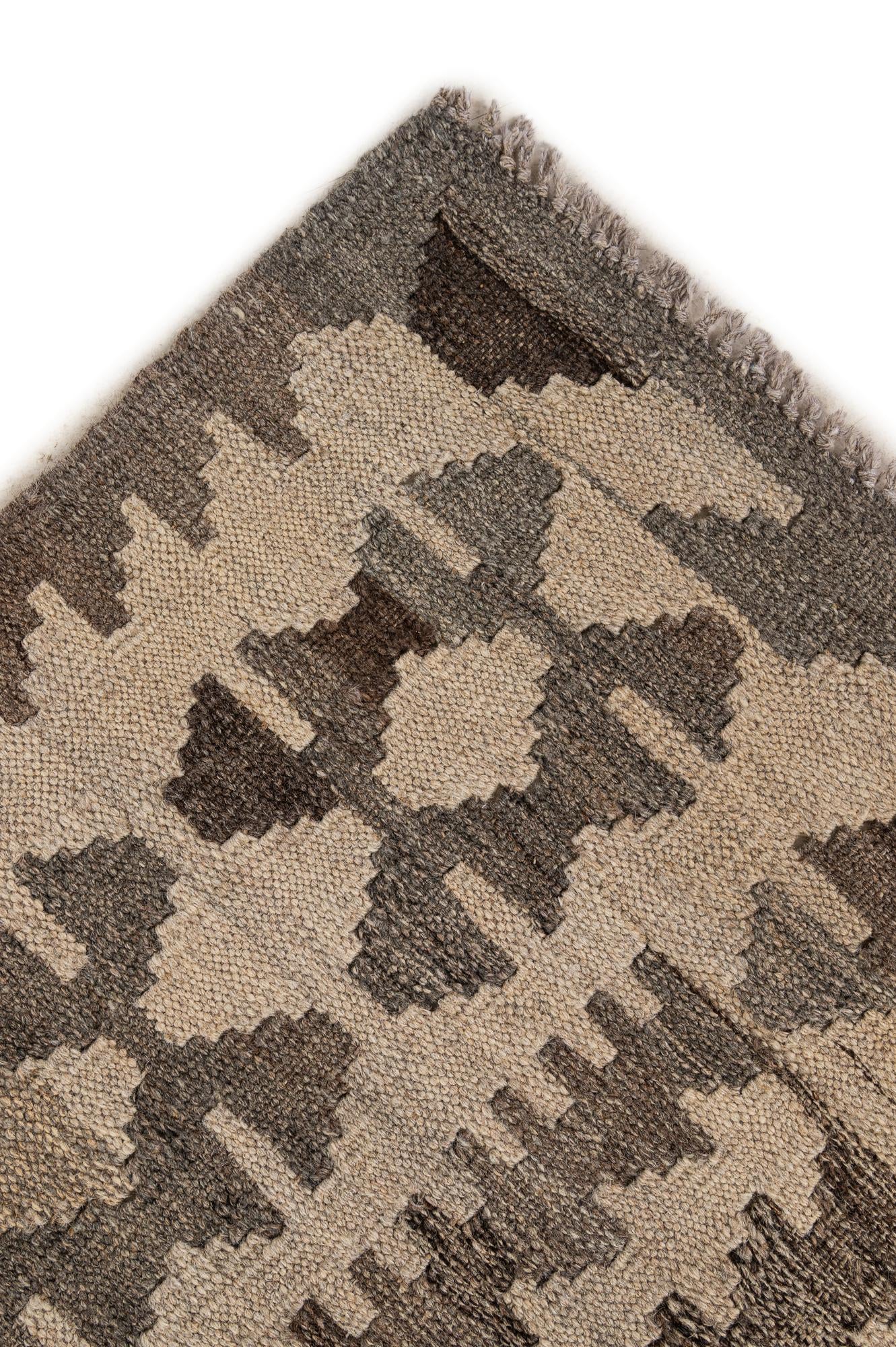 5' x 6' 7 Hand Woven Kilim Maymana Wool Rug