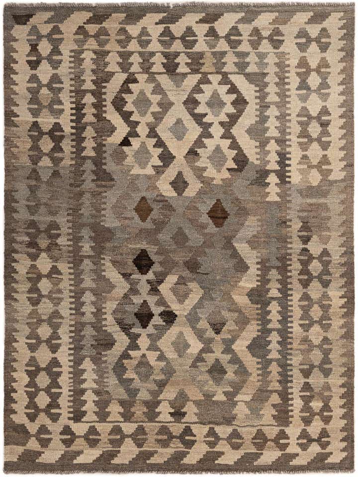 5' x 6' 7 Hand Woven Kilim Maymana Wool Rug