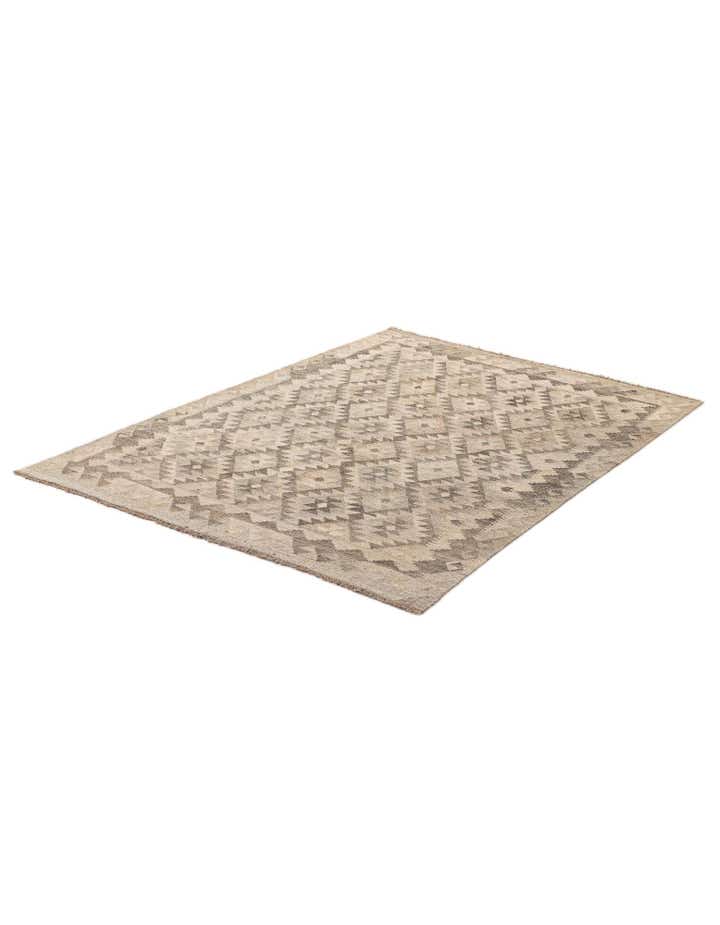 4' 11 x 6' 7 Hand Woven Kilim Maymana Wool Rug