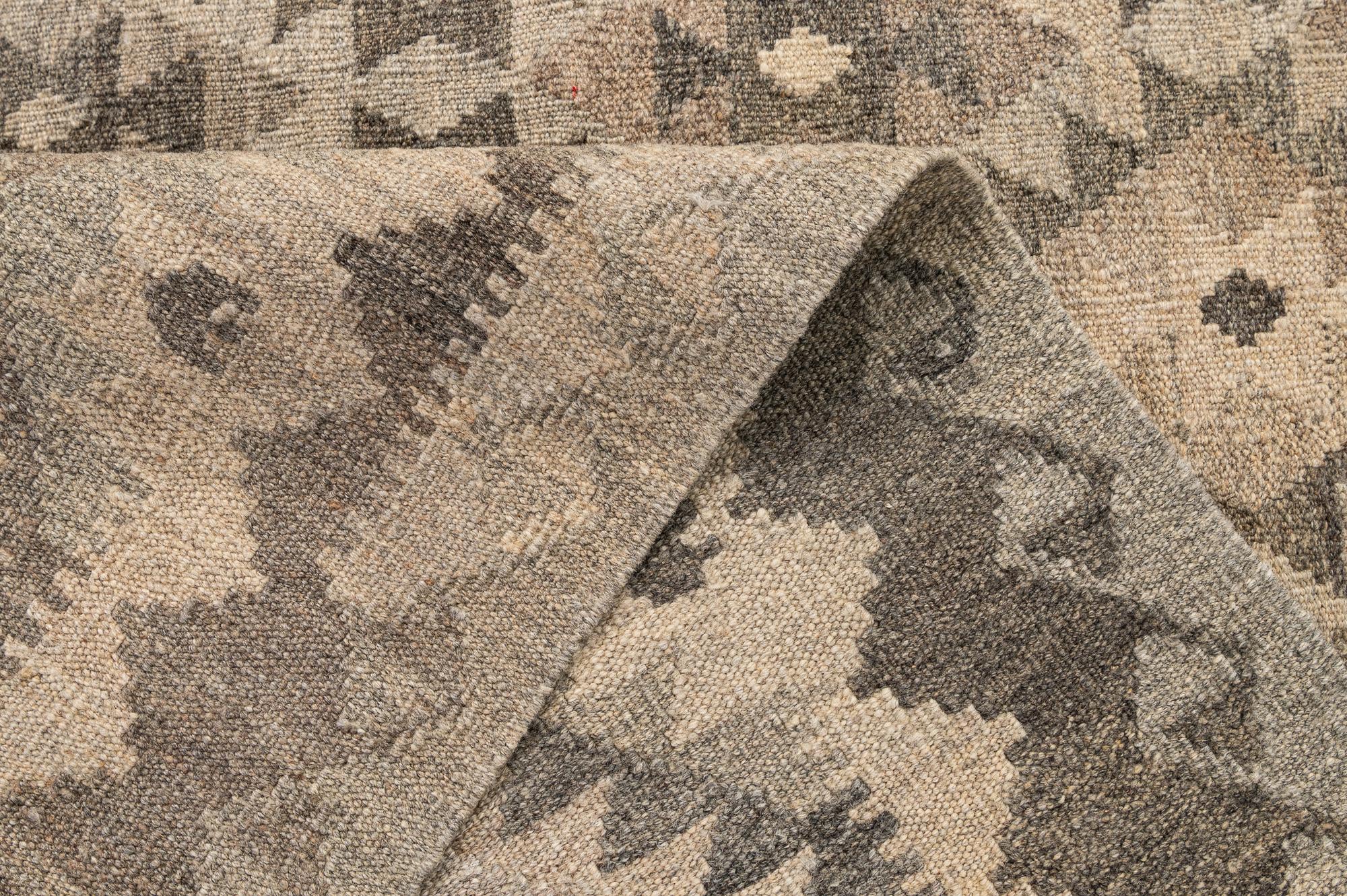 4' 11 x 6' 7 Hand Woven Kilim Maymana Wool Rug