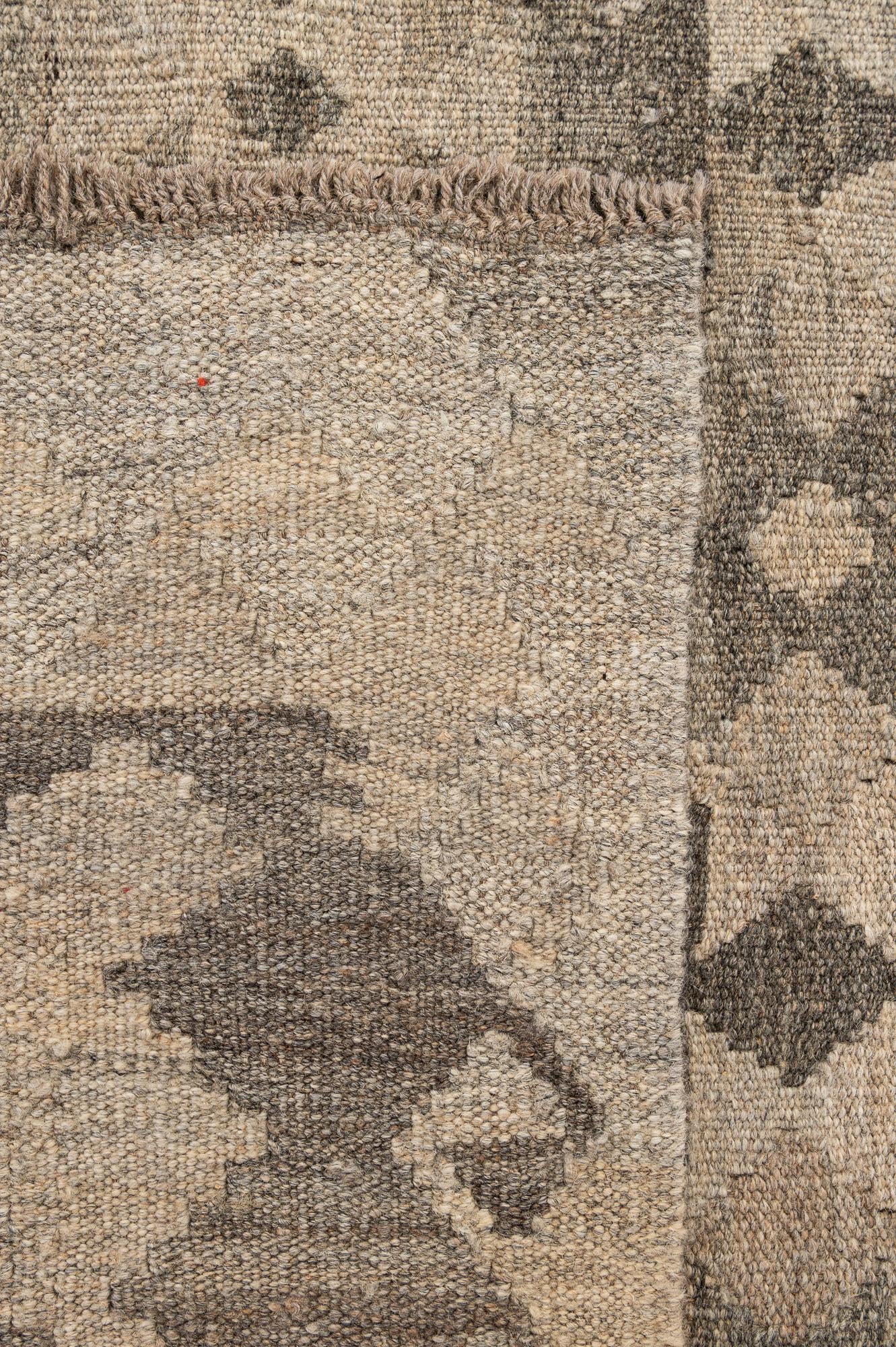 4' 11 x 6' 7 Hand Woven Kilim Maymana Wool Rug