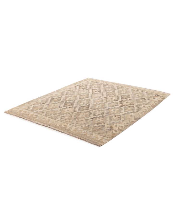 5' 2 x 6' 7 Hand Woven Kilim Maymana Wool Rug