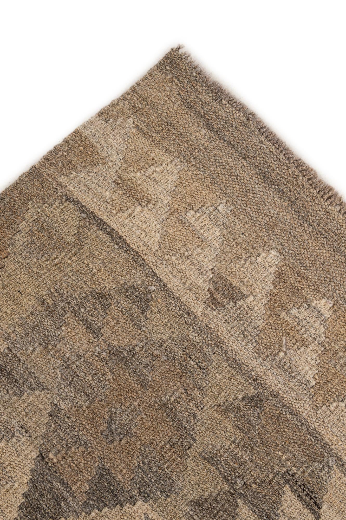 5' 2 x 6' 7 Hand Woven Kilim Maymana Wool Rug