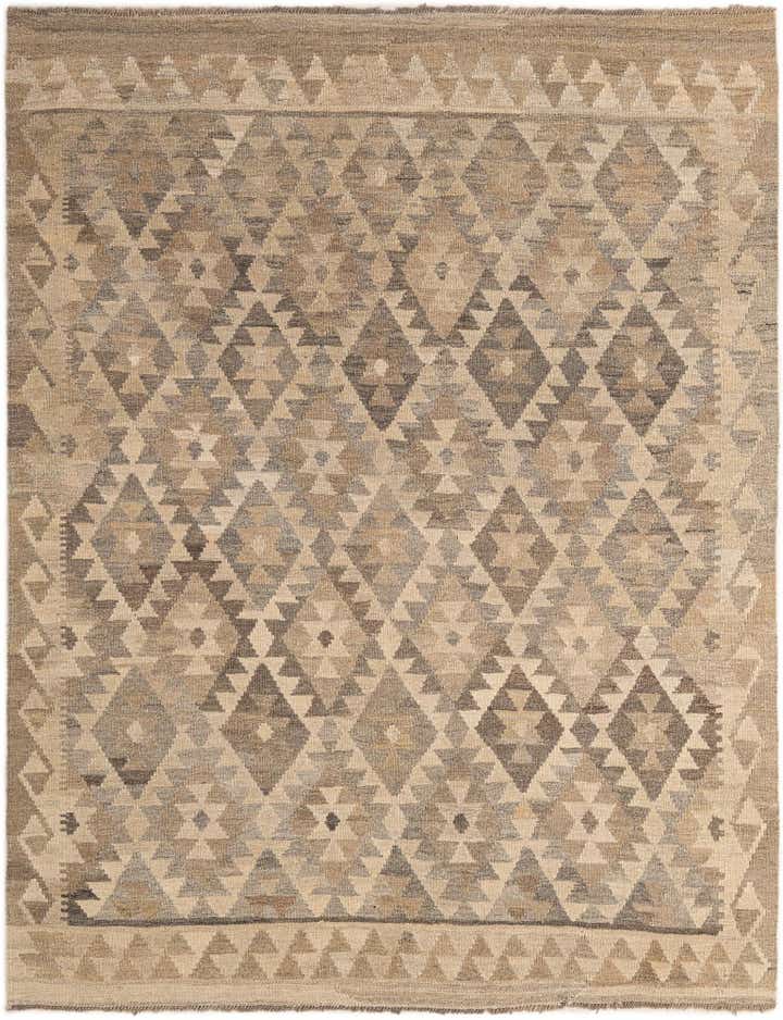 5' 2 x 6' 7 Hand Woven Kilim Maymana Wool Rug
