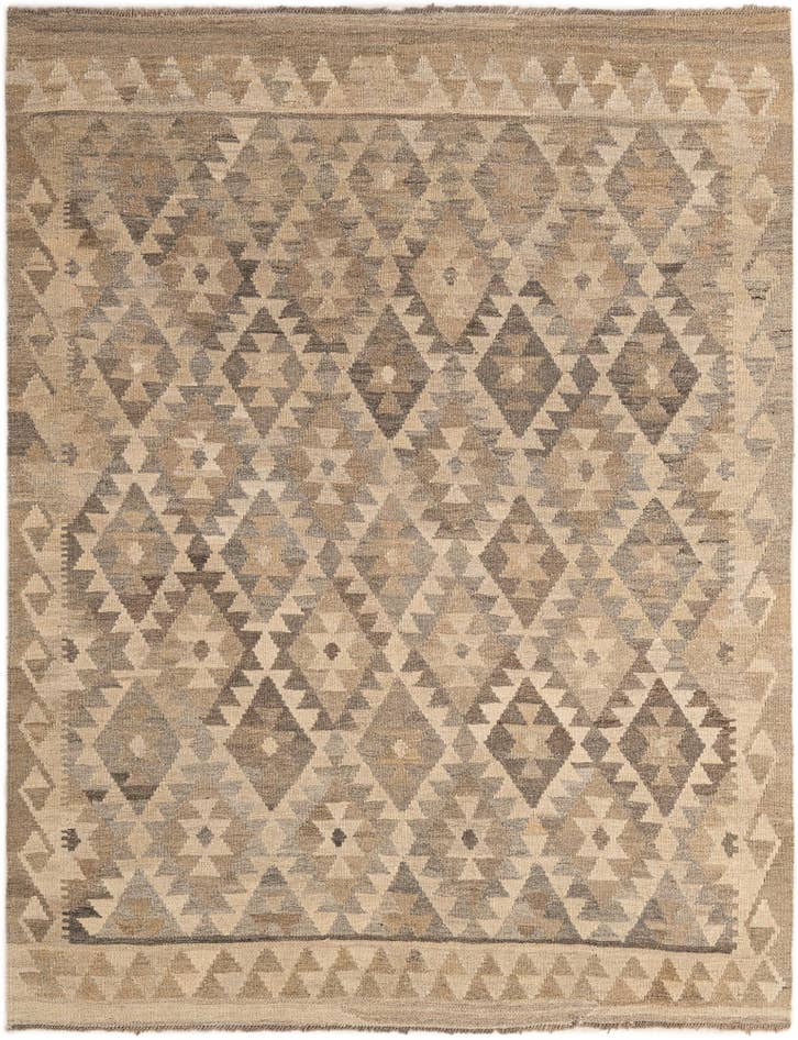 Detail image of 5' 2 x 6' 7 Hand Woven Kilim Maymana Wool Rug