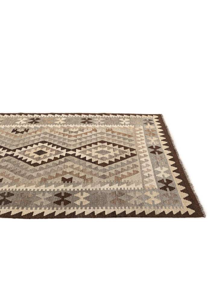 5' x 6' 4 Hand Woven Kilim Maymana Wool Rug