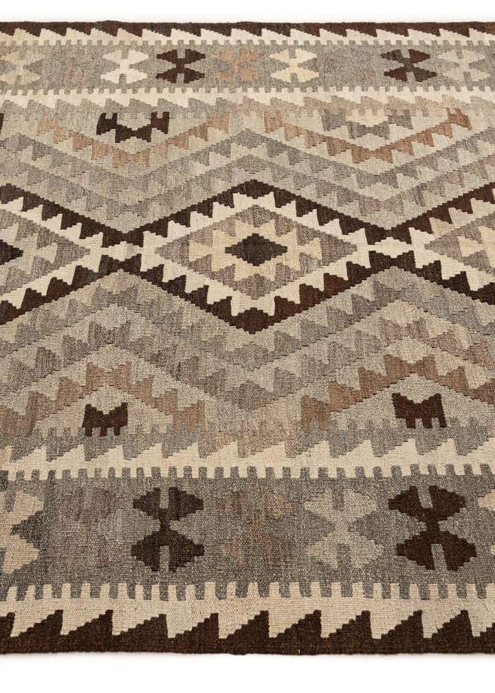 5' x 6' 4 Hand Woven Kilim Maymana Wool Rug