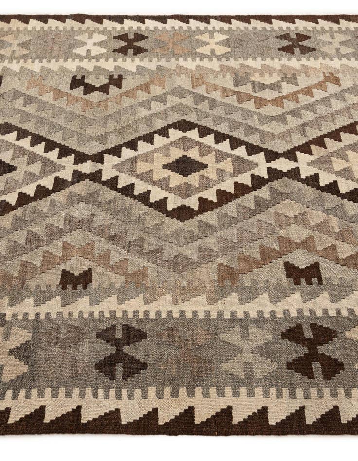 Detail image of 5' x 6' 4 Hand Woven Kilim Maymana Wool Rug