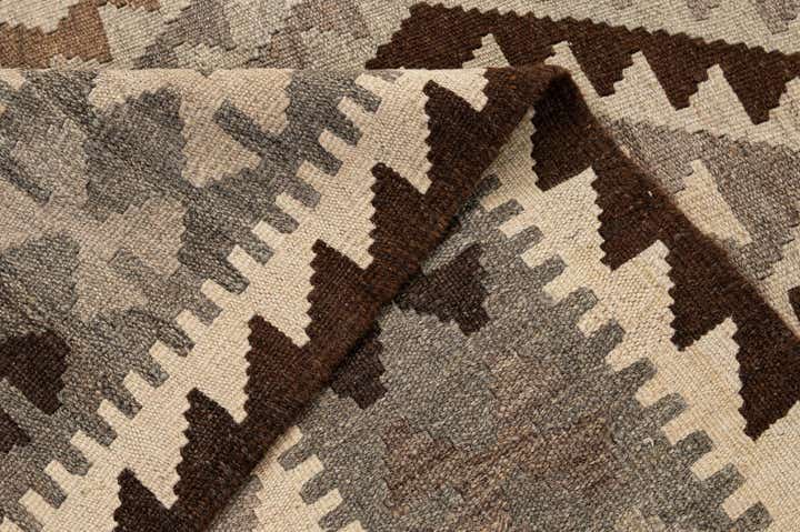 5' x 6' 4 Hand Woven Kilim Maymana Wool Rug