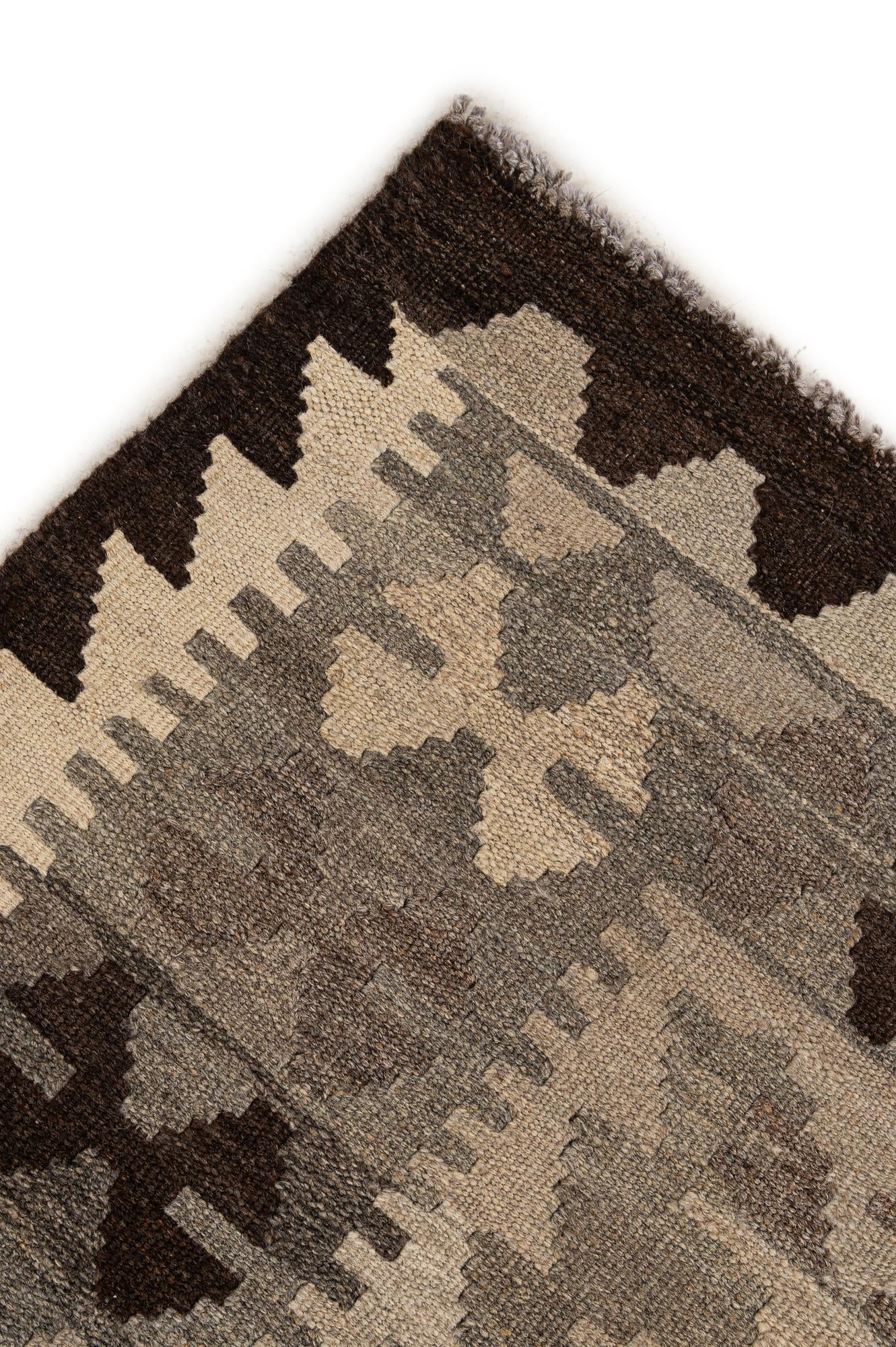 5' x 6' 4 Hand Woven Kilim Maymana Wool Rug