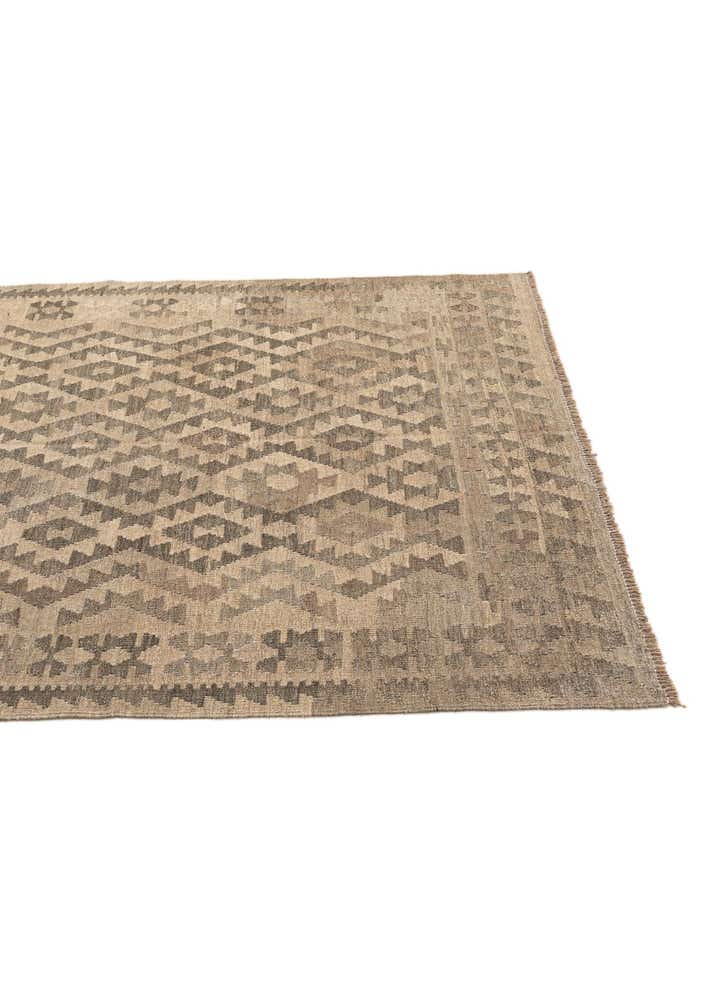 4' 10 x 6' 6 Hand Woven Kilim Maymana Wool Rug