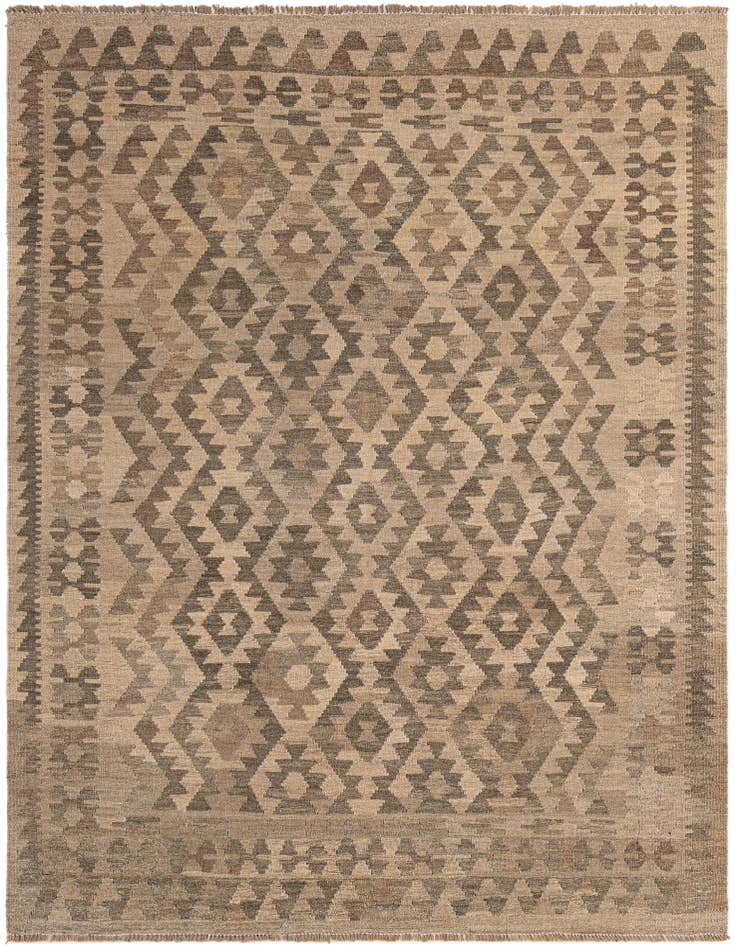 Detail image of 4' 10 x 6' 6 Hand Woven Kilim Maymana Wool Rug