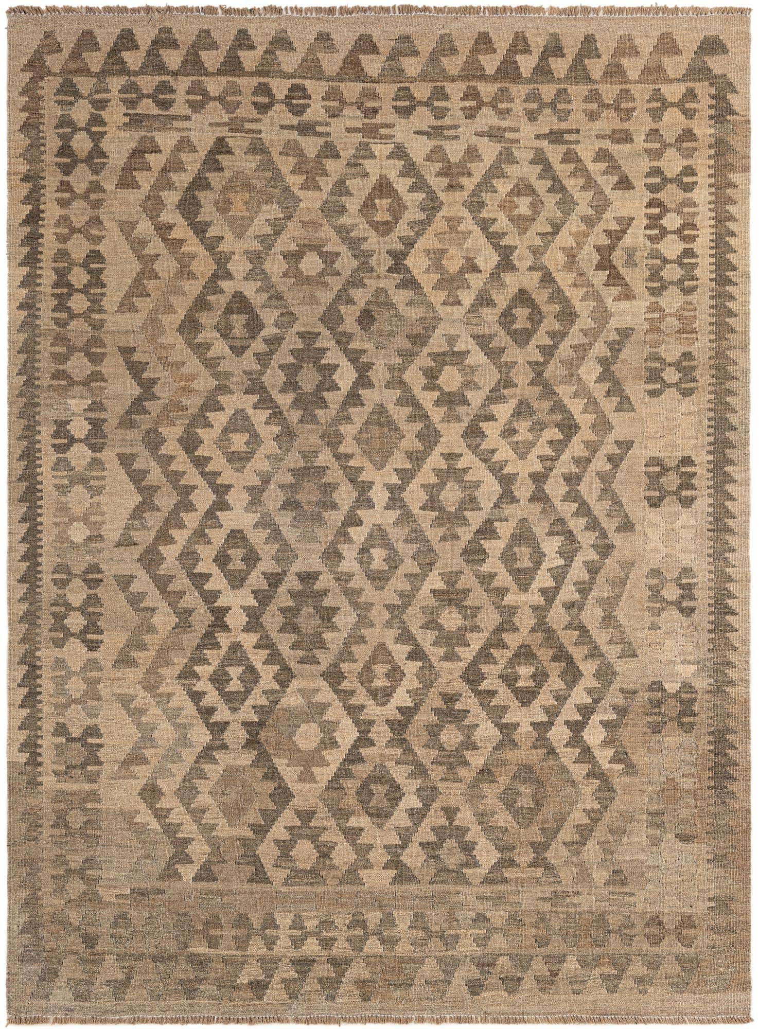 4' 10 x 6' 6 Hand Woven Kilim Maymana Wool Rug