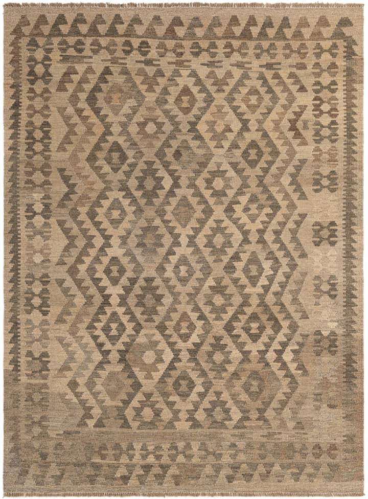 4' 10 x 6' 6 Hand Woven Kilim Maymana Wool Rug