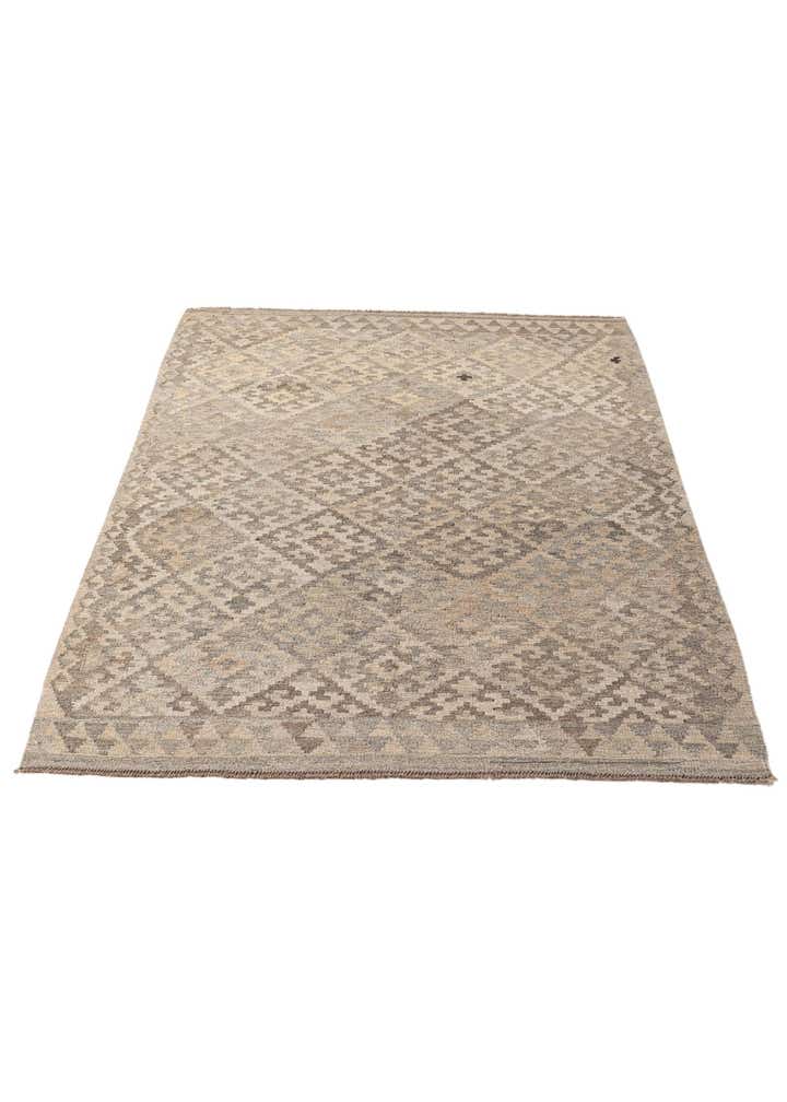 4' 10 x 6' 8 Hand Woven Kilim Maymana Wool Rug