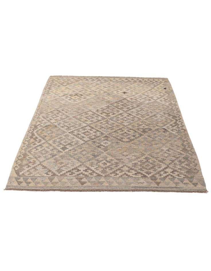 Detail image of 4' 10 x 6' 8 Hand Woven Kilim Maymana Wool Rug