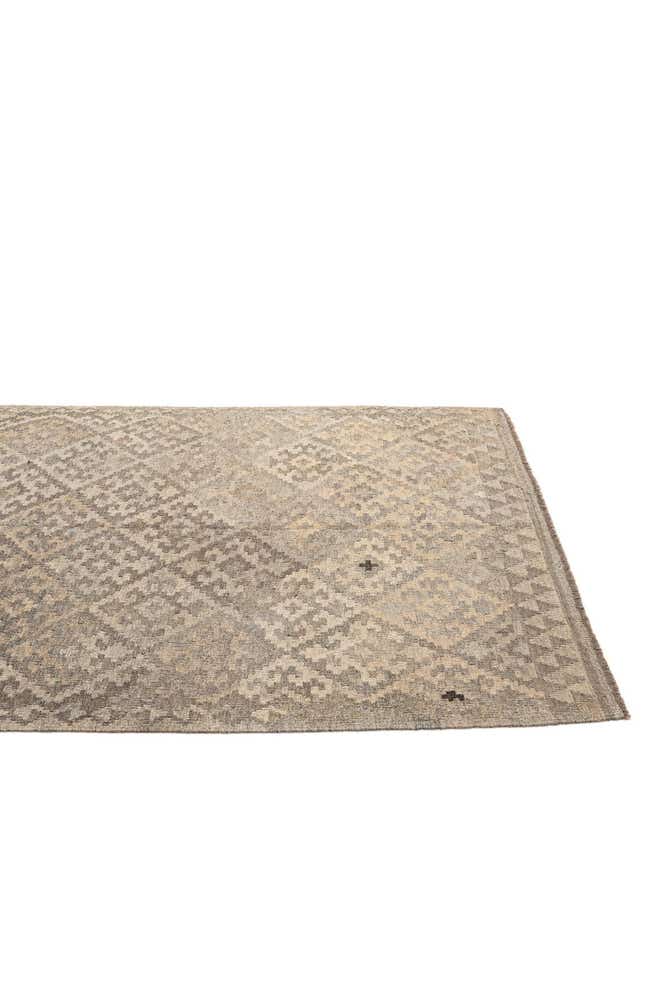 4' 10 x 6' 8 Hand Woven Kilim Maymana Wool Rug