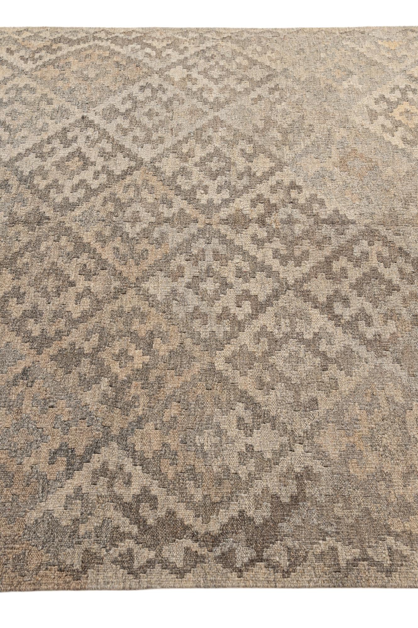 4' 10 x 6' 8 Hand Woven Kilim Maymana Wool Rug