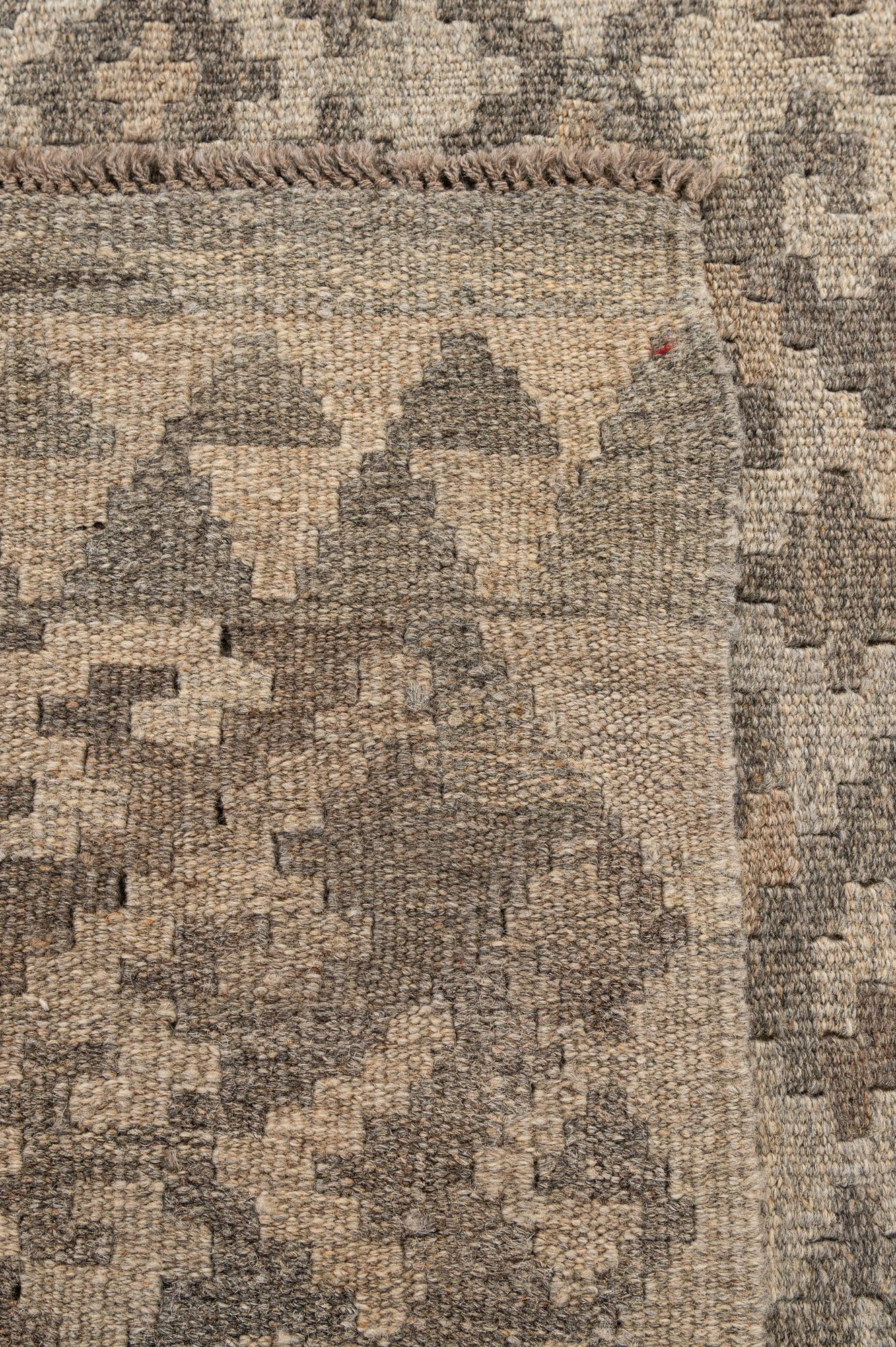 4' 10 x 6' 8 Hand Woven Kilim Maymana Wool Rug