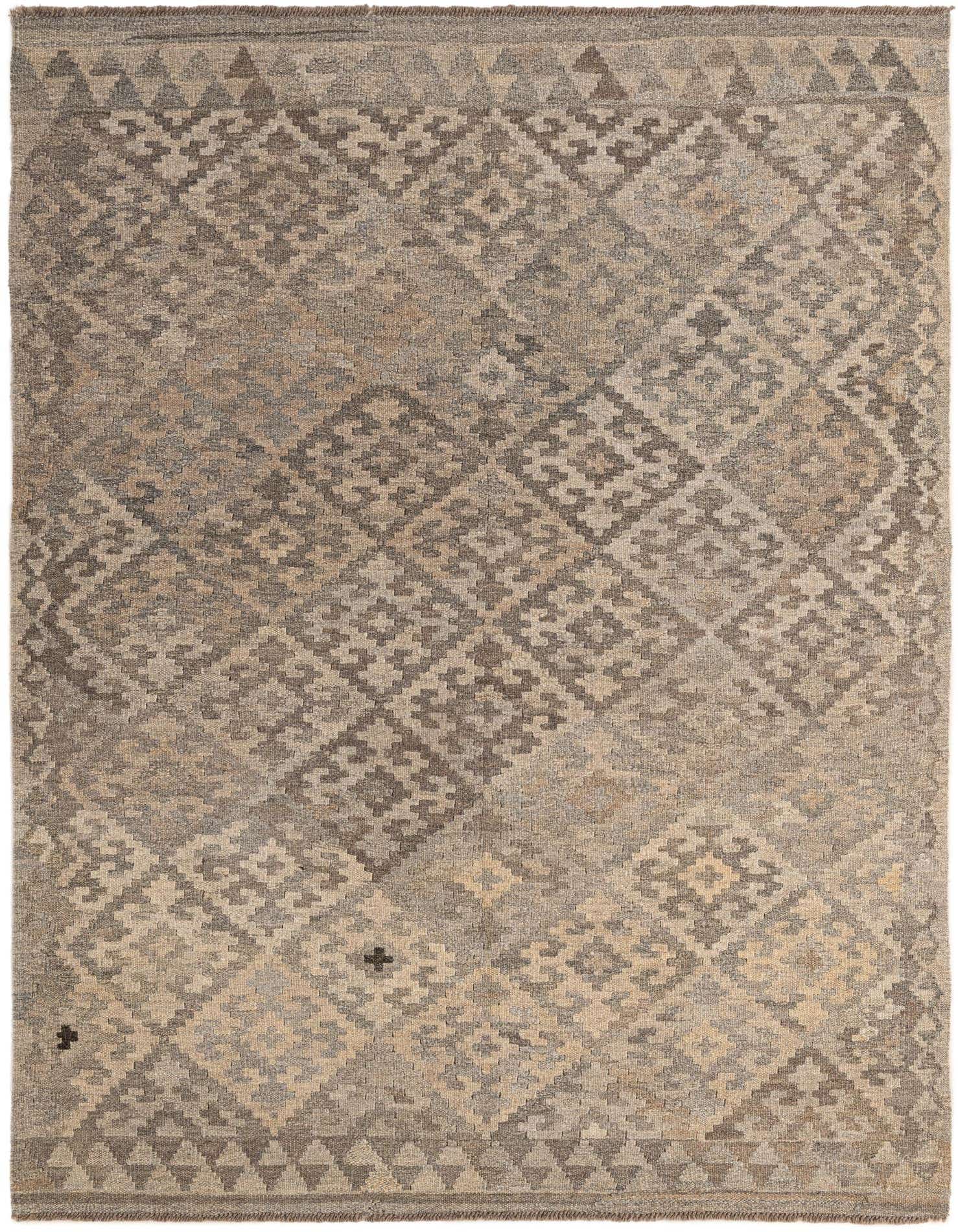 4' 10 x 6' 8 Hand Woven Kilim Maymana Wool Rug