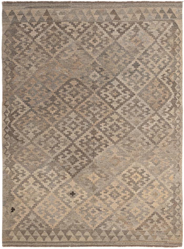 Detail image of 4' 10 x 6' 8 Hand Woven Kilim Maymana Wool Rug