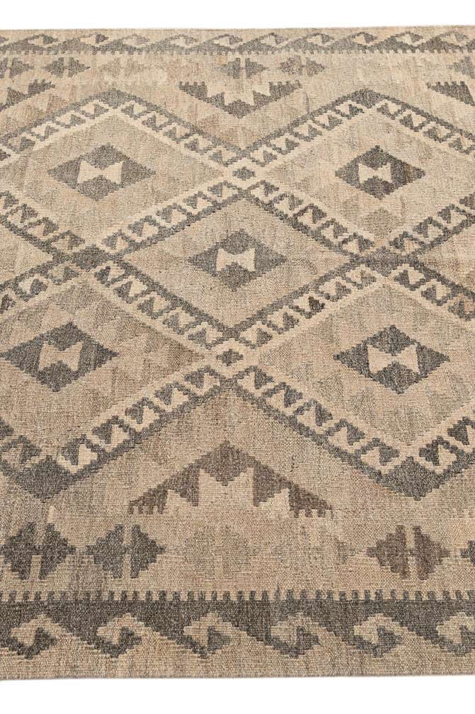 5' 1 x 6' 7 Hand Woven Kilim Maymana Wool Rug