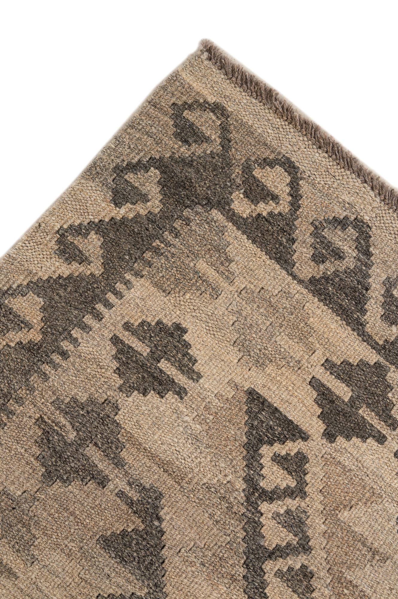 5' 1 x 6' 7 Hand Woven Kilim Maymana Wool Rug