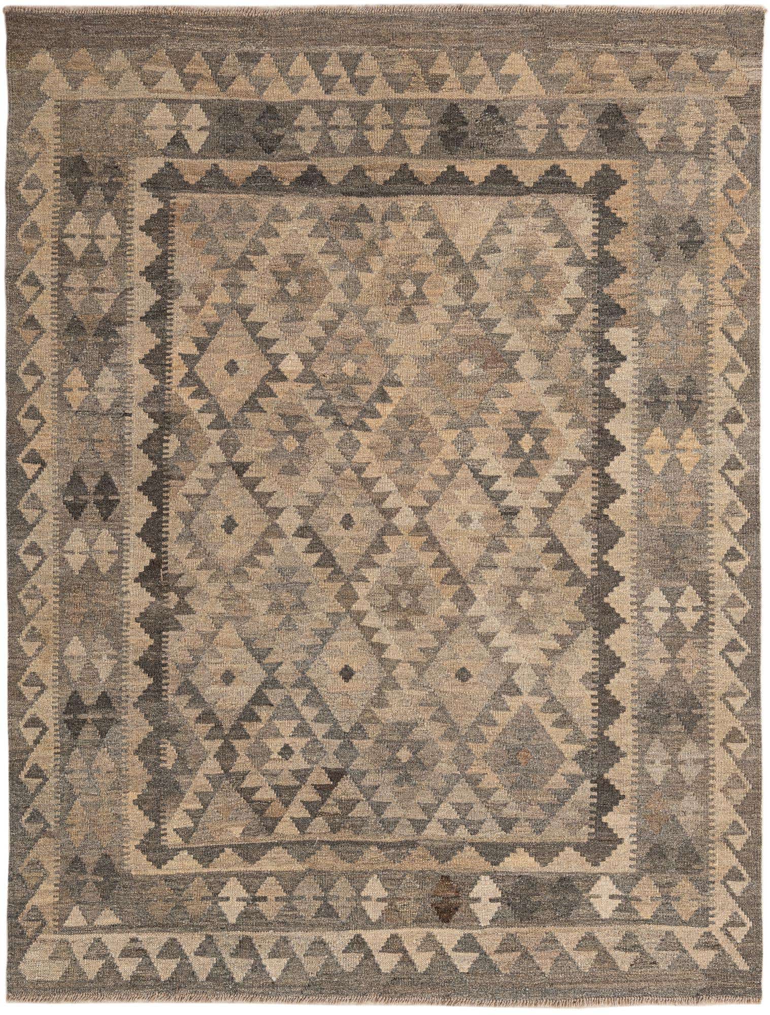 5' x 6' 7 Hand Woven Kilim Maymana Wool Rug