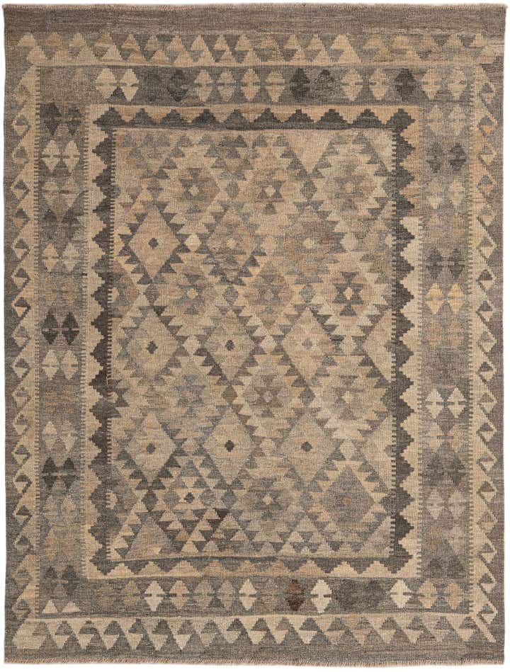 5' x 6' 7 Hand Woven Kilim Maymana Wool Rug