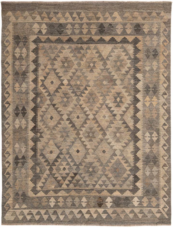 Detail image of 5' x 6' 7 Hand Woven Kilim Maymana Wool Rug