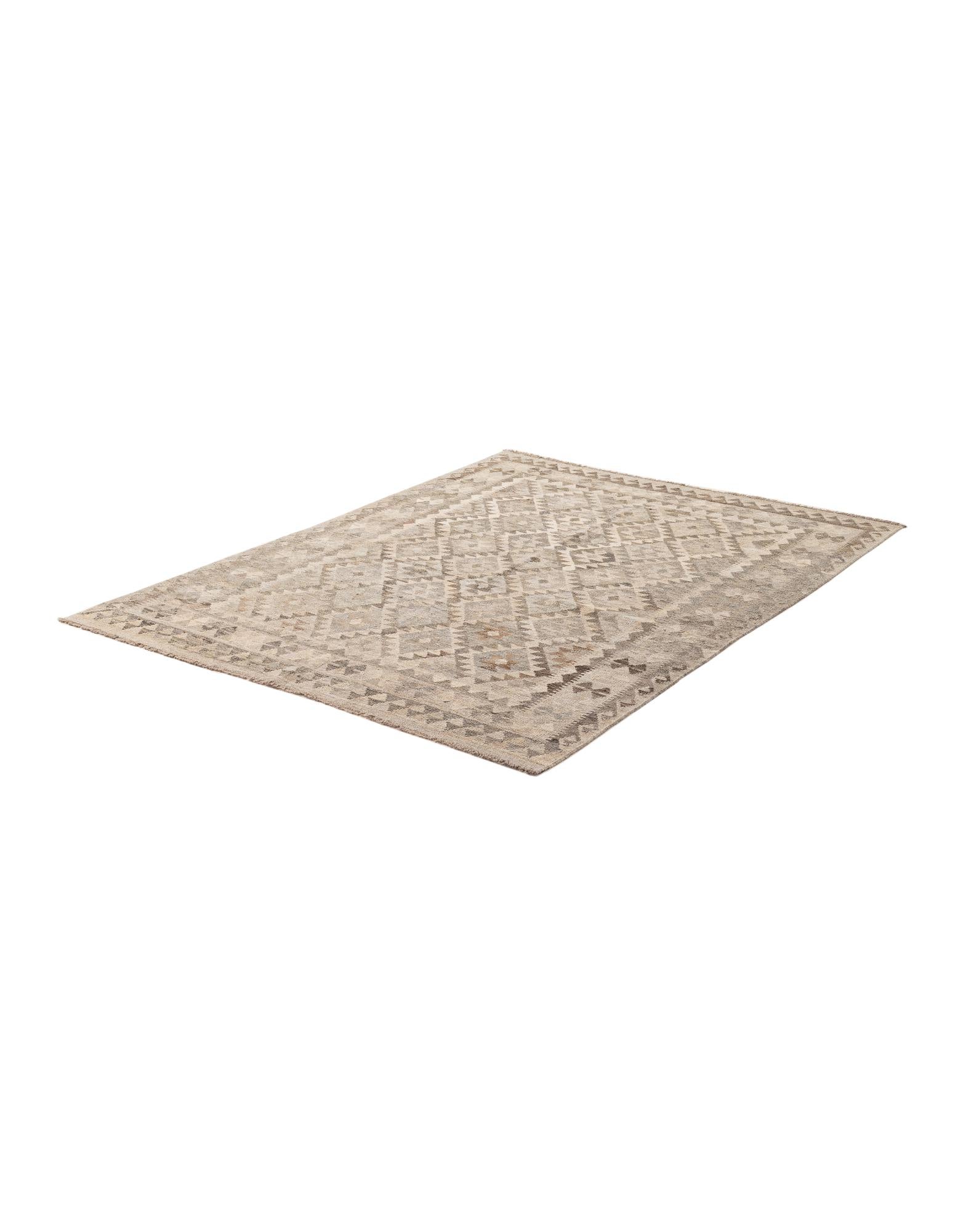 5' x 6' 9 Hand Woven Kilim Maymana Wool Rug