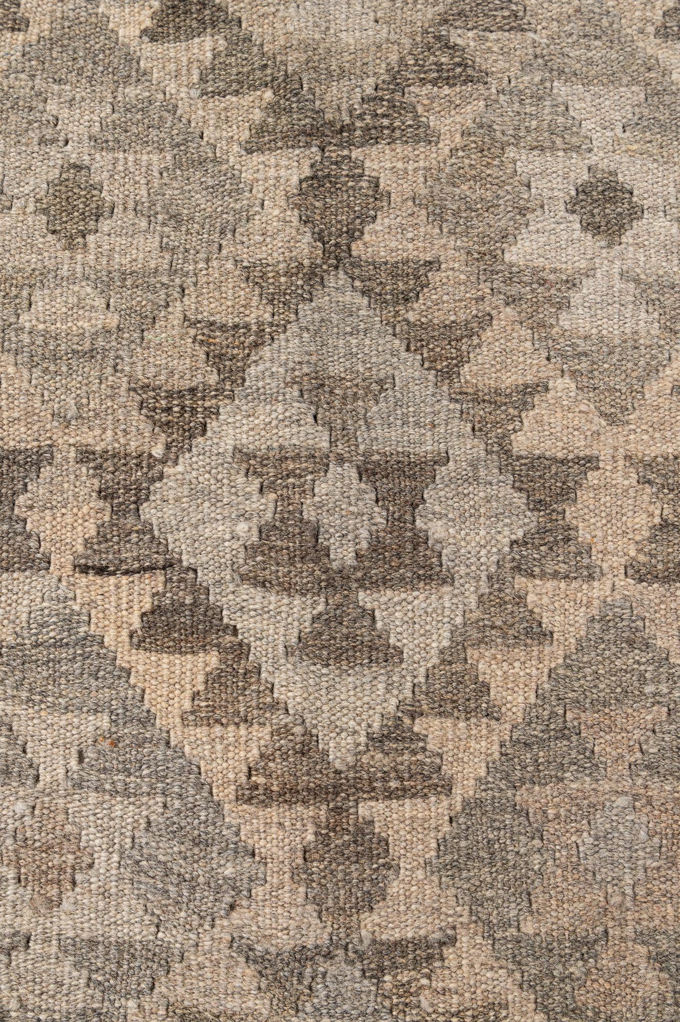5' x 6' 9 Hand Woven Kilim Maymana Wool Rug