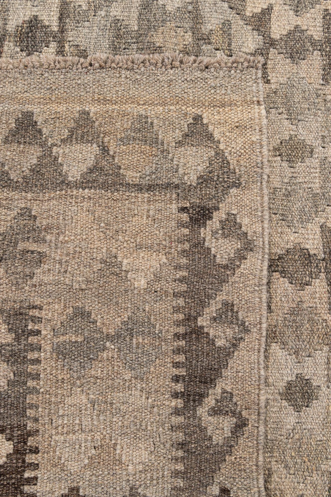 5' x 6' 9 Hand Woven Kilim Maymana Wool Rug
