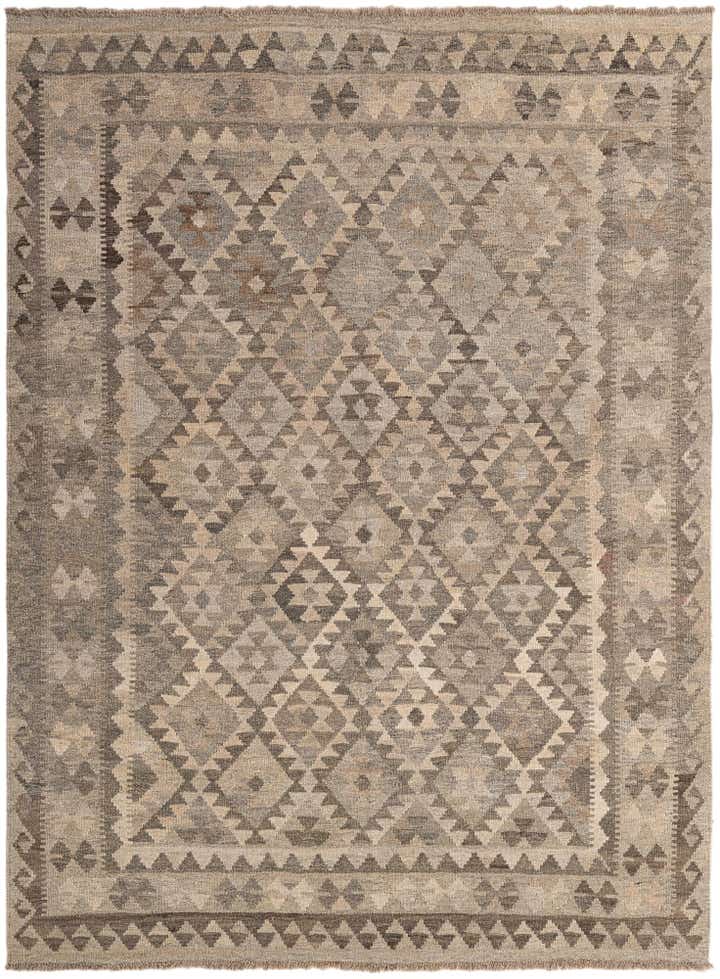 5' x 6' 9 Hand Woven Kilim Maymana Wool Rug