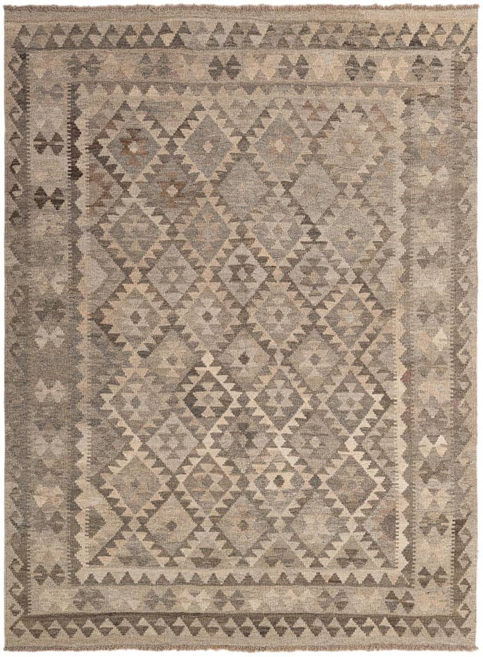 Detail image of 5' x 6' 9 Hand Woven Kilim Maymana Wool Rug