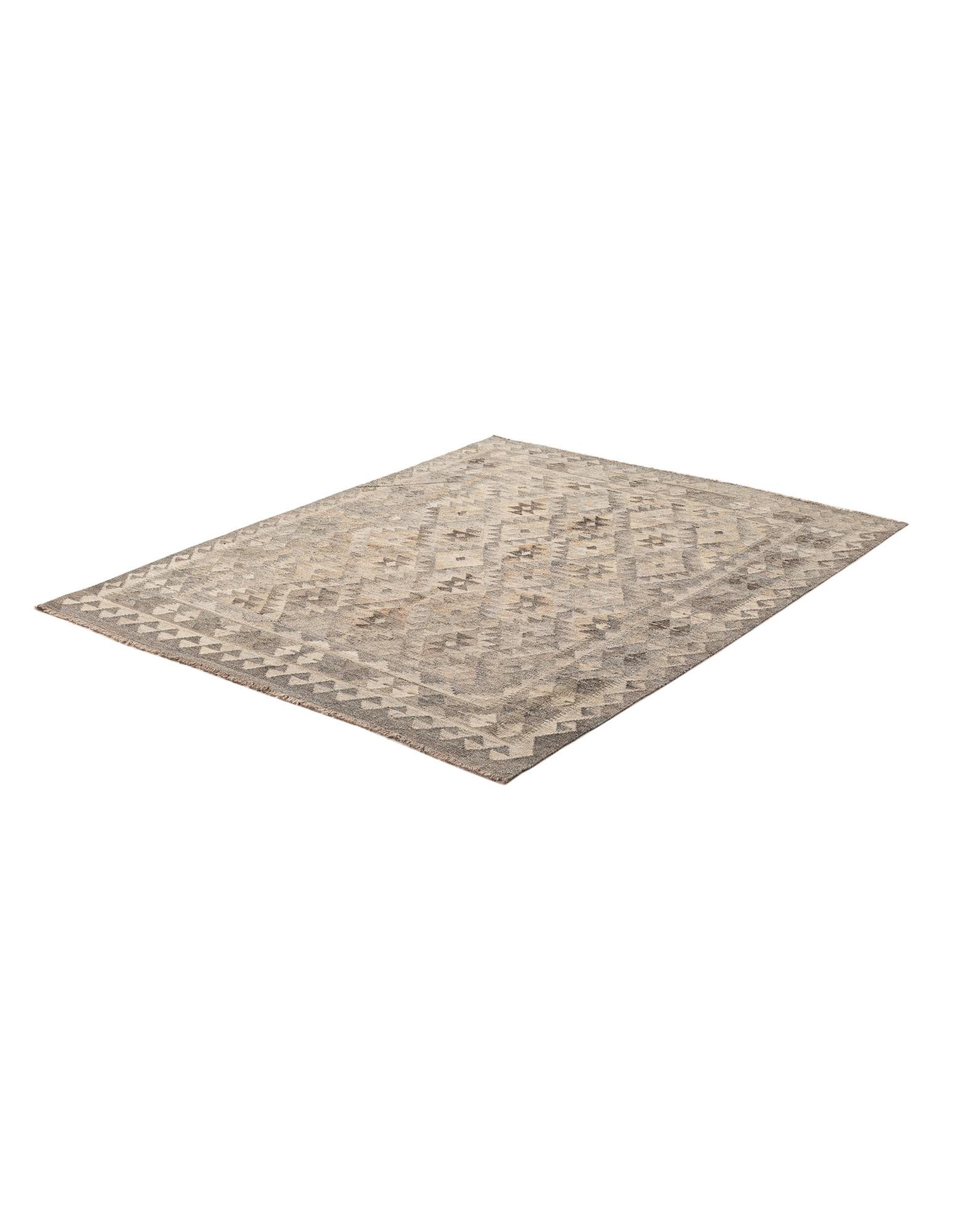 5' x 6' 8 Hand Woven Kilim Maymana Wool Rug