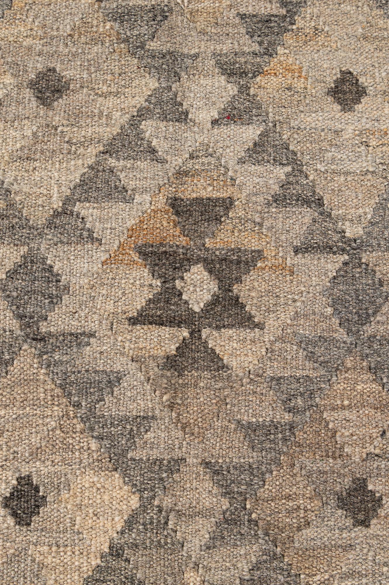 5' x 6' 8 Hand Woven Kilim Maymana Wool Rug